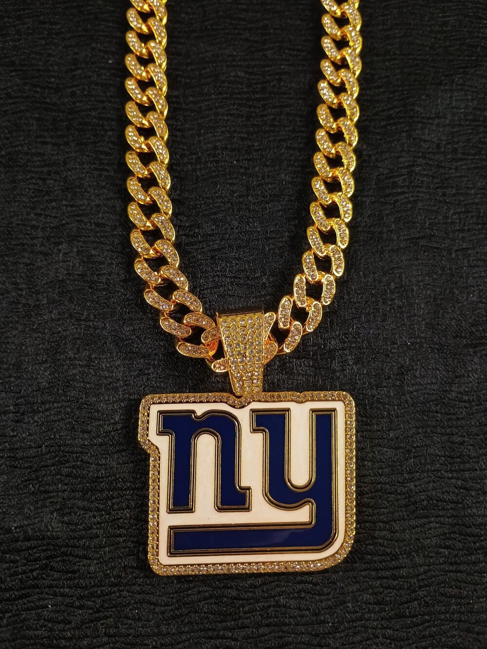 NY New York Giants Necklace Pendant Chain Link NFL Football Hip Hop Jewelry
